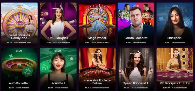 Boom Casino jeux live
